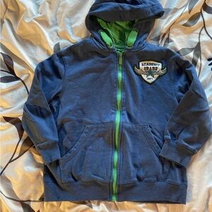 Kids Blue Hoodie with Green Accents